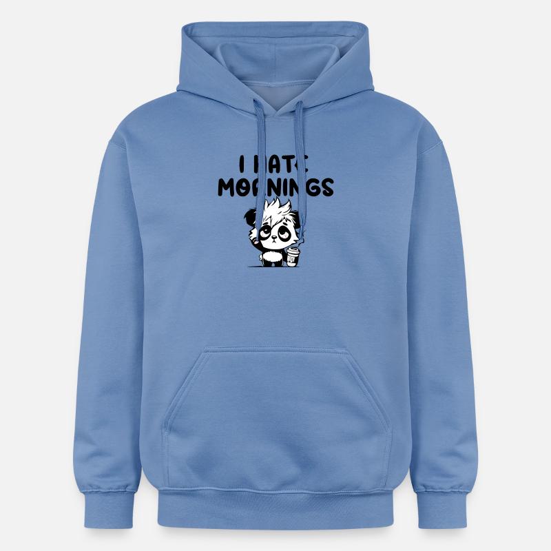 I hate mornings panda - Sweat à capuche Softstyle® Gildan Unisexe - carolina blue