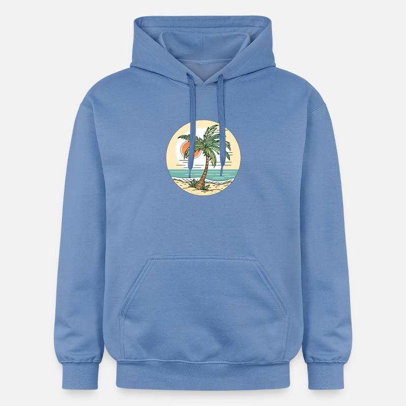 Coucher de soleil sur la plage - Sweat à capuche Softstyle® Gildan Unisexe - carolina blue