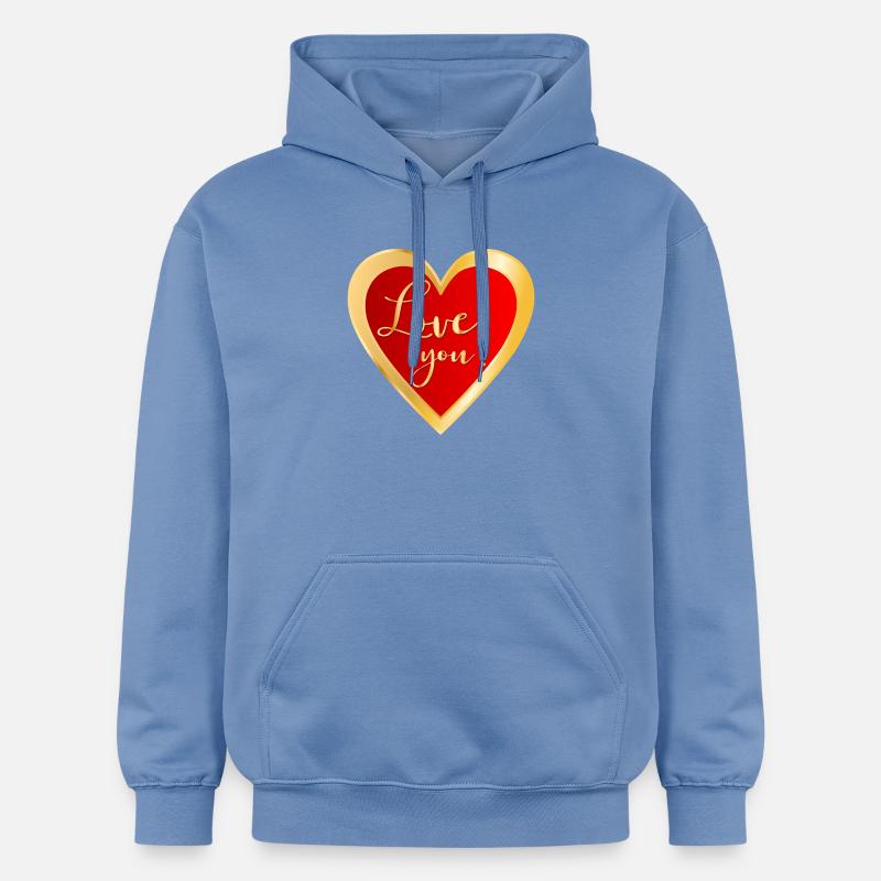 Je t’aime Cœur - Sweat à capuche Softstyle® Gildan Unisexe - carolina blue