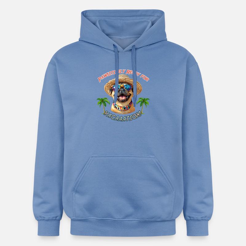 Carlin au look estival : Pawsitively Ready - Sweat à capuche Softstyle® Gildan Unisexe - carolina blue