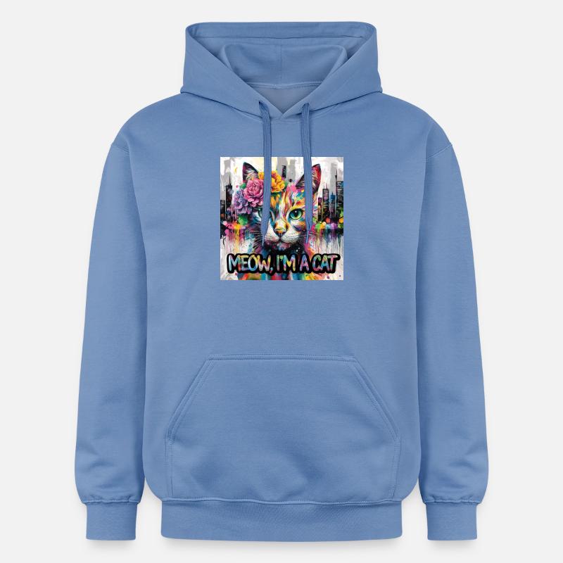 Chat astucieux Version 2 - Sweat à capuche Softstyle® Gildan Unisexe - carolina blue