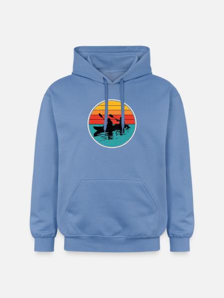 Sunset Kayak Duo Circle - Gildan Unisex Softstyle® Midweight Hoodie - carolina blue