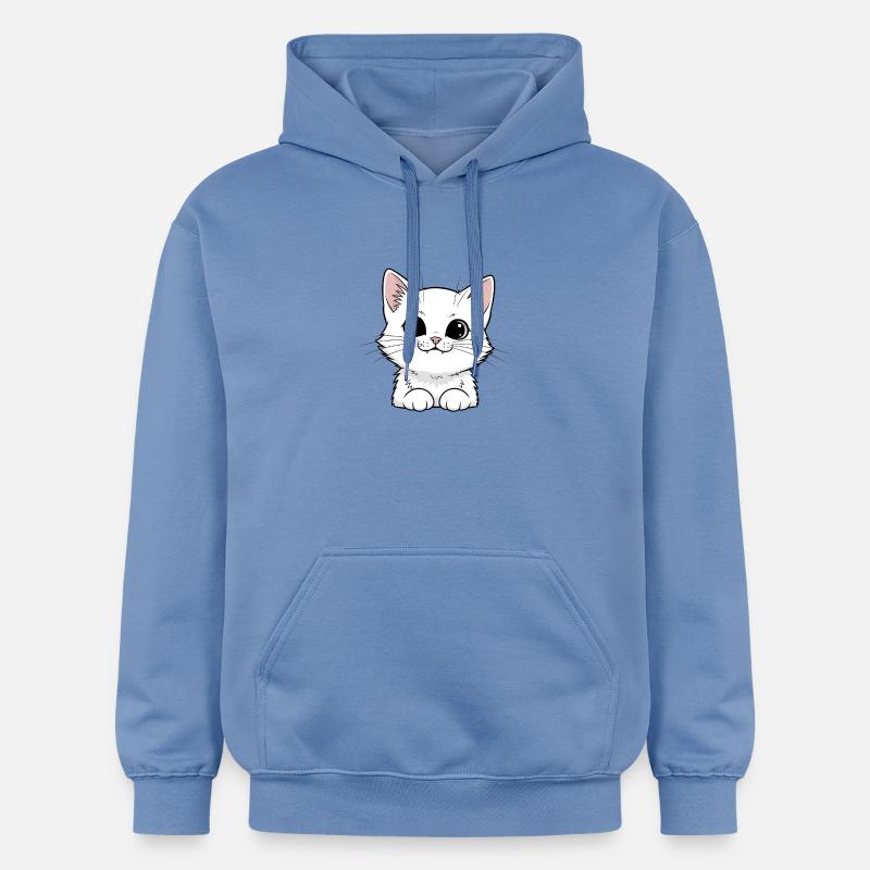 Mignon design de chaton blanc - Sweat à capuche Softstyle® Gildan Unisexe - carolina blue
