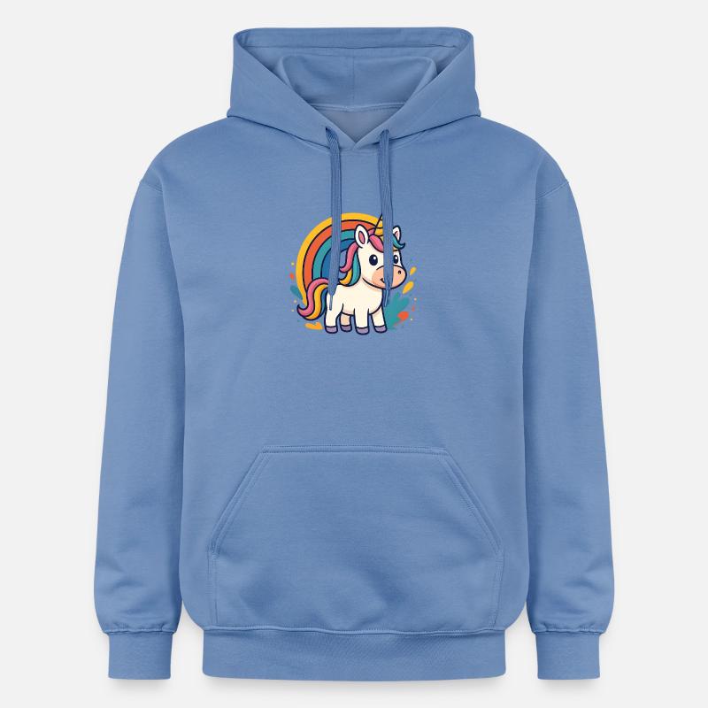 Graphique Licorne Arc-en-ciel - Sweat à capuche Softstyle® Gildan Unisexe - carolina blue