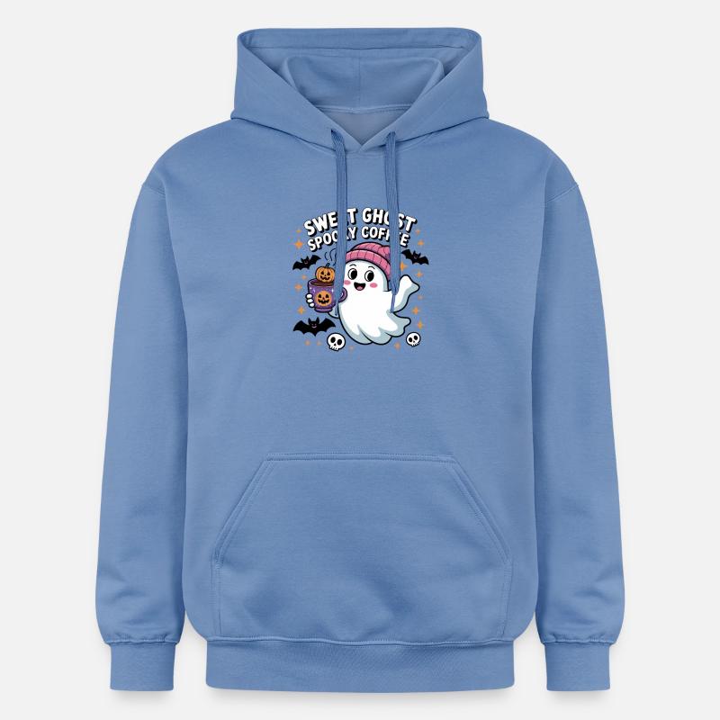 Fantôme Doux Café Halloween - Sweat à capuche Softstyle® Gildan Unisexe - carolina blue