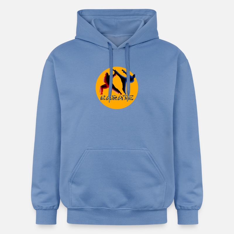 Dynamique des arts martiaux Karaté Silhouette - Sweat à capuche Softstyle® Gildan Unisexe - carolina blue