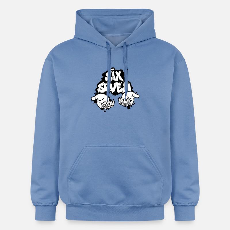 Sei Sette Graffiti - Felpa con cappuccio unisex Softstyle® Gildan con grammatura media - carolina blue