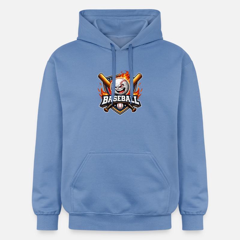 Mascotte de baseball enflammée - Sweat à capuche Softstyle® Gildan Unisexe - carolina blue