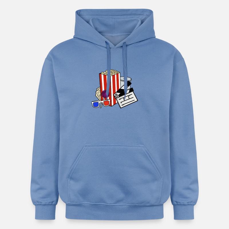 Collage de Snacks de Cinéma Rétro - Sweat à capuche Softstyle® Gildan Unisexe - carolina blue