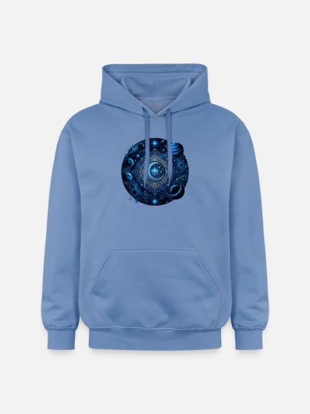 Space Planets Galaxies Stars Moons - Gildan Unisex Softstyle® Midweight Hoodie - carolina blue