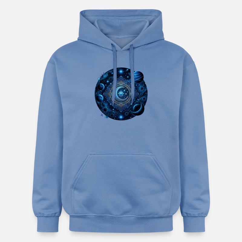 Space Planets Galaxies Stars Moons - Gildan Unisex Softstyle® Midweight Hoodie - carolina blue