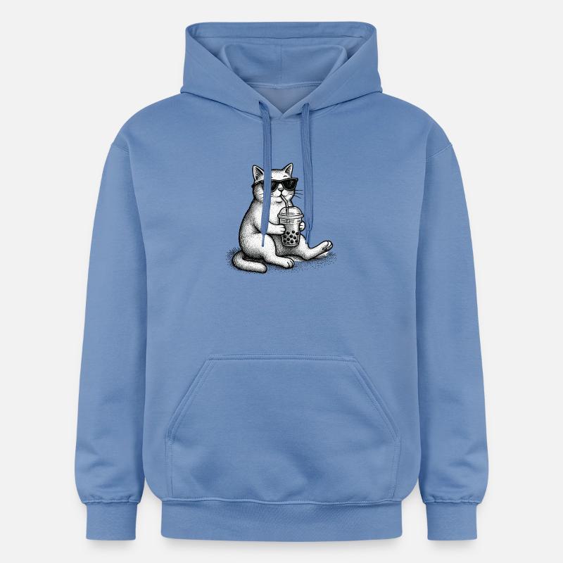 Bubble Tea Cat - Sweat à capuche Softstyle® Gildan Unisexe - carolina blue