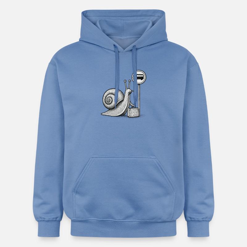 Un escargot en route - Sweat à capuche Softstyle® Gildan Unisexe - carolina blue