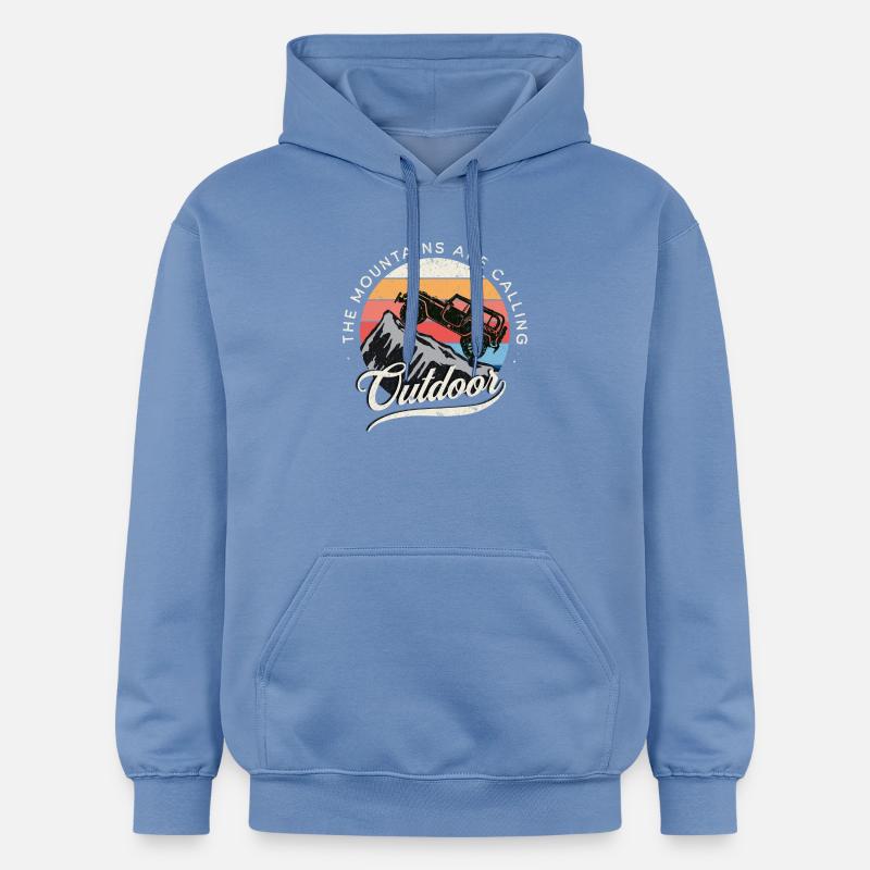 Defender Adventure Camping Rétro - Sweat à capuche Softstyle® Gildan Unisexe - carolina blue