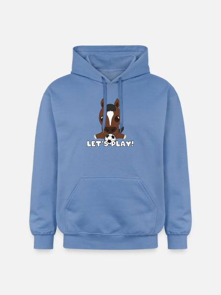 Design del Football Cavallo: Giochiamo - Felpa con cappuccio unisex Softstyle® Gildan con grammatura media - carolina blue