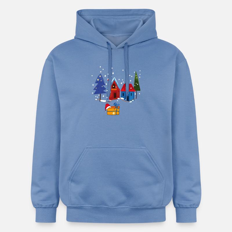 Maisons d’hiver avec de la neige - Sweat à capuche Softstyle® Gildan Unisexe - carolina blue