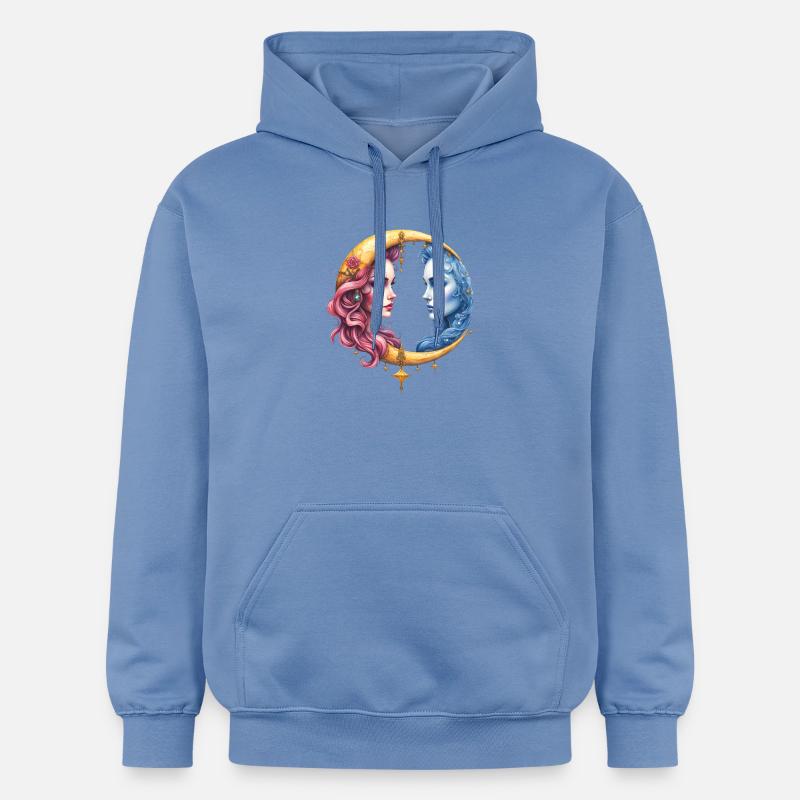 Lune jumelle : Visages dans Eclipse - Sweat à capuche Softstyle® Gildan Unisexe - carolina blue