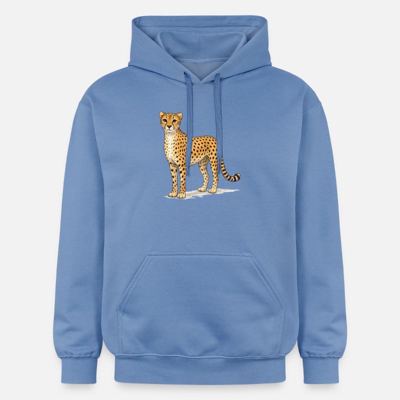 Illustration de bande dessinée guépard - Sweat à capuche Softstyle® Gildan Unisexe - carolina blue