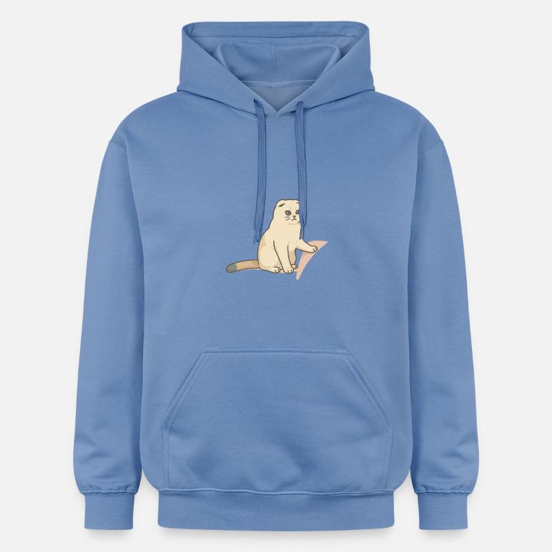 Chat mignon avec une expression mélancolique - Sweat à capuche Softstyle® Gildan Unisexe - carolina blue