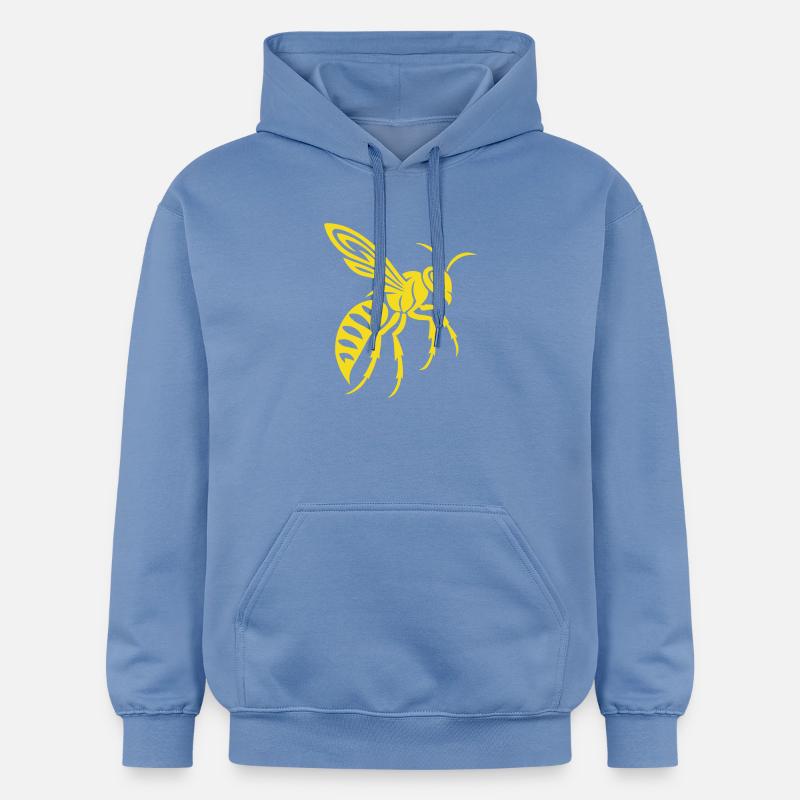 Silhouette de guêpe jaune sur noir - Sweat à capuche Softstyle® Gildan Unisexe - carolina blue
