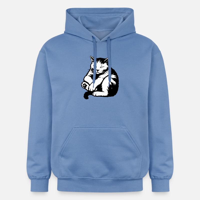 Silhouette du chat endormi - Sweat à capuche Softstyle® Gildan Unisexe - carolina blue