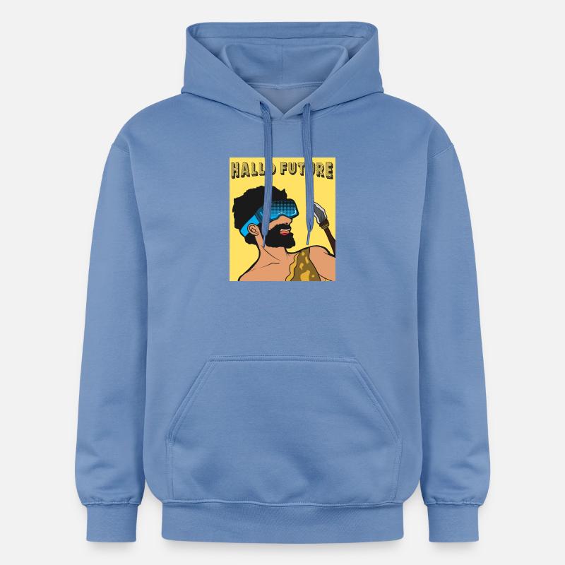 Hallo Future Caveman VR Stil - Gildan Unisex Softstyle® Midweight Hoodie - Carolina Blue