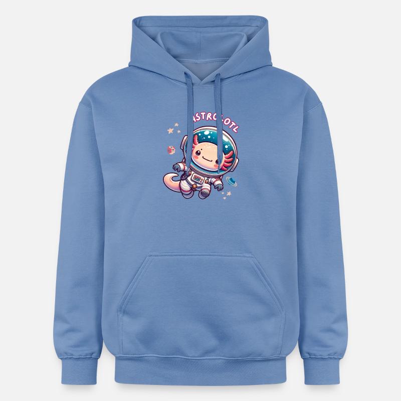 Astronaute axolotl dans l’espace - Kawaii Art - Sweat à capuche Softstyle® Gildan Unisexe - carolina blue