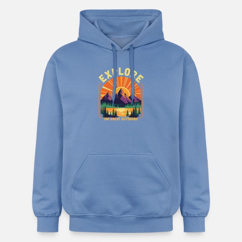 Explorez les grands espaces - Sweat à capuche Softstyle® Gildan Unisexe - carolina blue