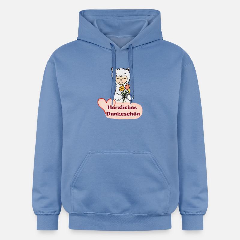 Alpaga fleur : Merci beaucoup - Sweat à capuche Softstyle® Gildan Unisexe - carolina blue