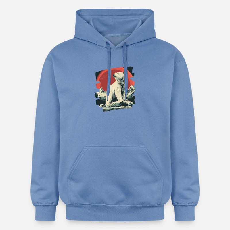 Ours glacé rétro - Sweat à capuche Softstyle® Gildan Unisexe - carolina blue