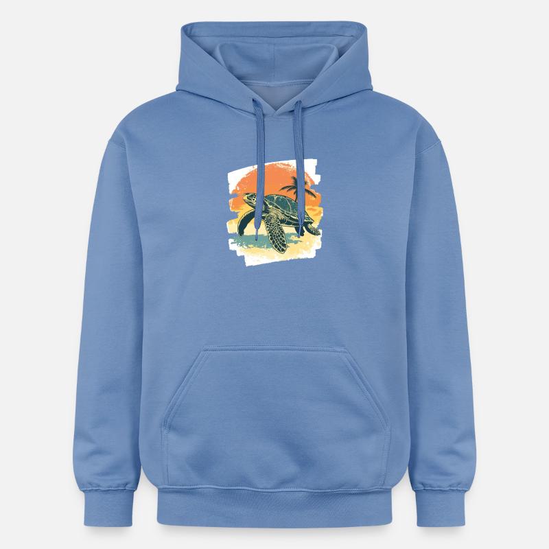 Tortue de mer rétro - Sweat à capuche Softstyle® Gildan Unisexe - carolina blue