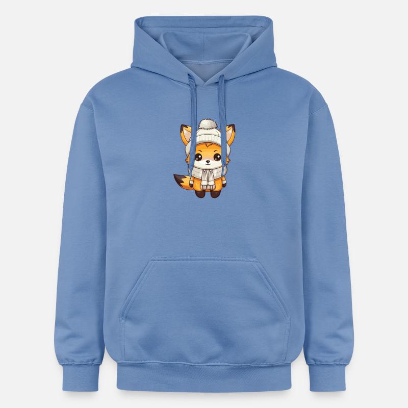 Renard Hiver Animal Bébé Bande Dessinée - Sweat à capuche Softstyle® Gildan Unisexe - carolina blue