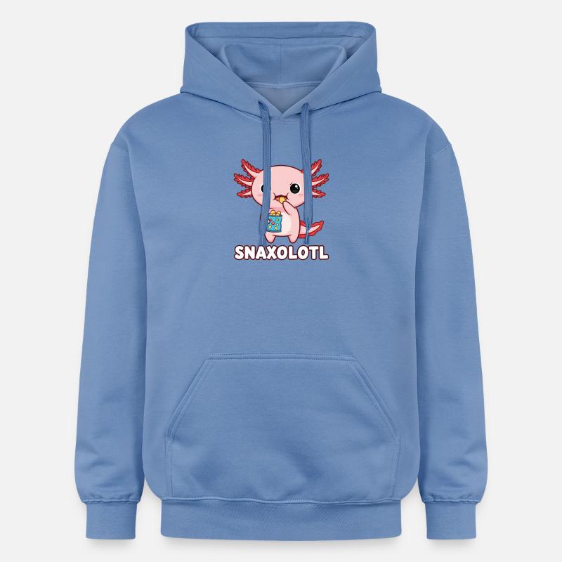 Mignon axolotl rose mangeant des chips - Sweat à capuche Softstyle® Gildan Unisexe - carolina blue