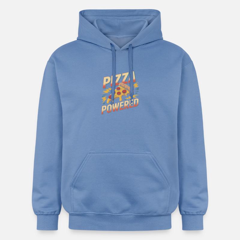 Pizza Powered - Pizza Rétro - Sweat à capuche Softstyle® Gildan Unisexe - carolina blue