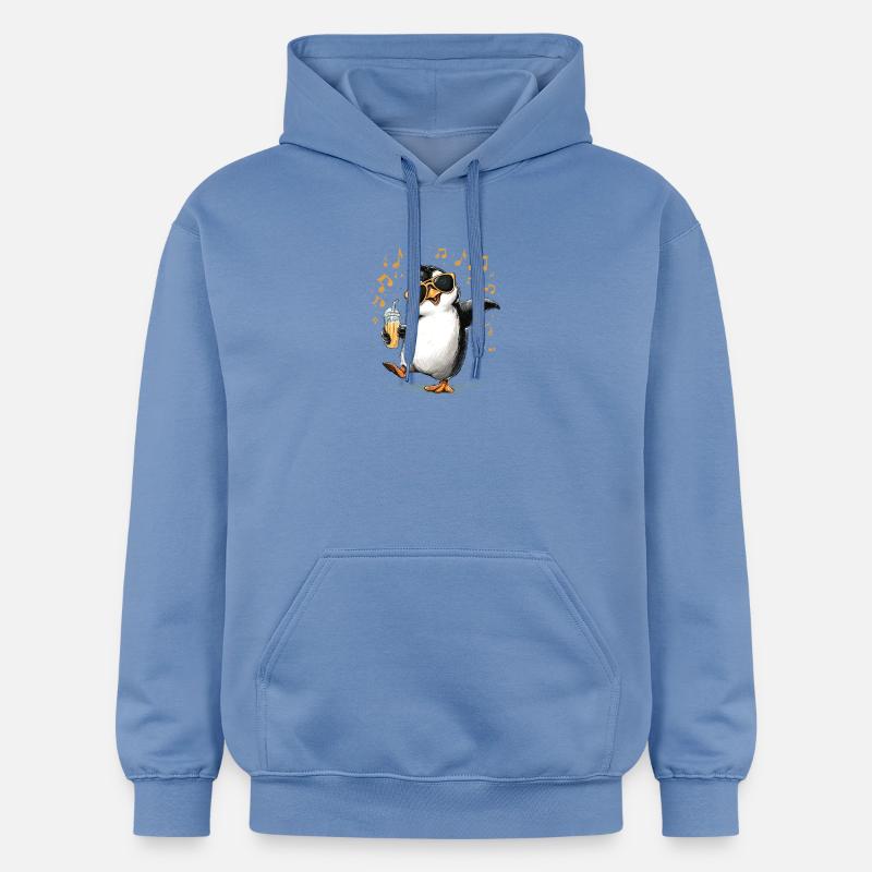 Pingouin d’été avec lunettes de soleil - Sweat à capuche Softstyle® Gildan Unisexe - carolina blue