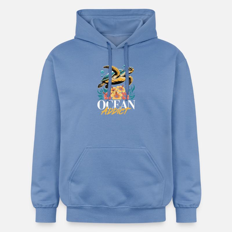 Sea Turtle Ocean Addict Design - Sweat à capuche Softstyle® Gildan Unisexe - carolina blue