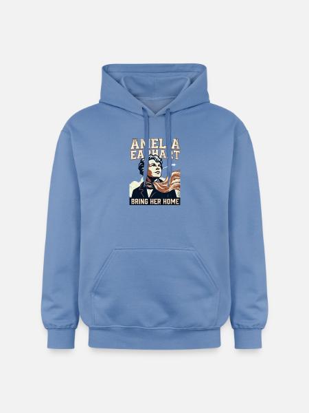 Amelia Earhart – Bring Her Home - Gildan Unisex Softstyle® Midweight Hoodie - carolina blue
