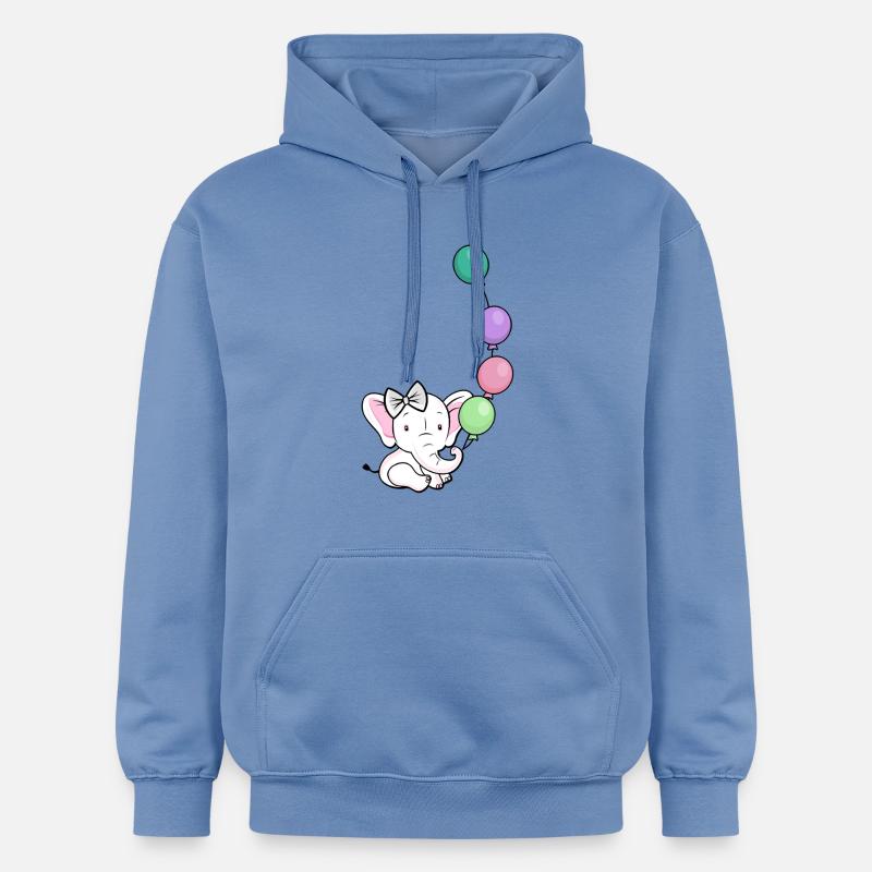 Éléphant ballon avec arc - Sweat à capuche Softstyle® Gildan Unisexe - carolina blue