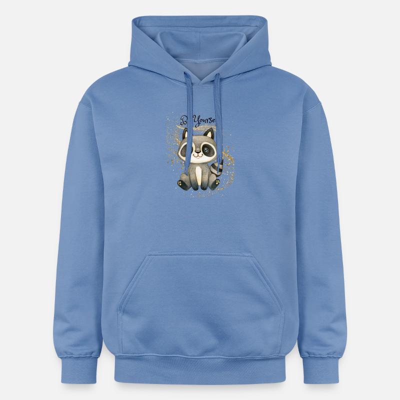 Raton laveur mignon sur paillettes - Sweat à capuche Softstyle® Gildan Unisexe - carolina blue