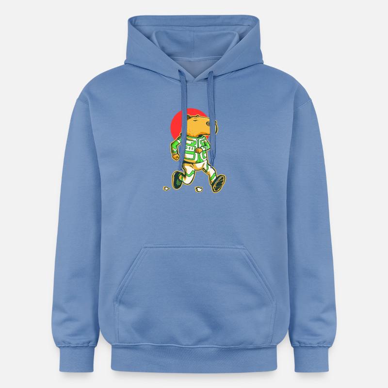 Capybara runner - Sweat à capuche Softstyle® Gildan Unisexe - carolina blue