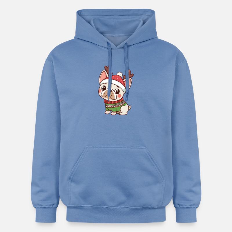 Chiot Noël Bonnet et Pull Vert - Sweat à capuche Softstyle® Gildan Unisexe - carolina blue