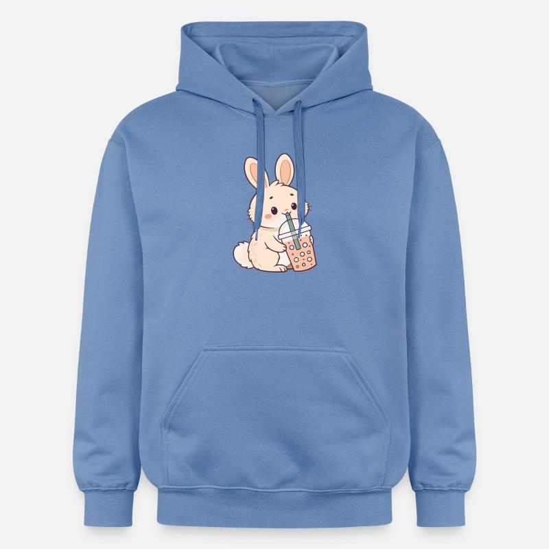 Lapin Bubble Tea Doux - Sweat à capuche Softstyle® Gildan Unisexe - carolina blue