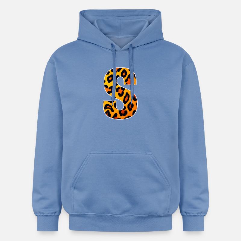 Lettre S à imprimé léopard - Sweat à capuche Softstyle® Gildan Unisexe - carolina blue