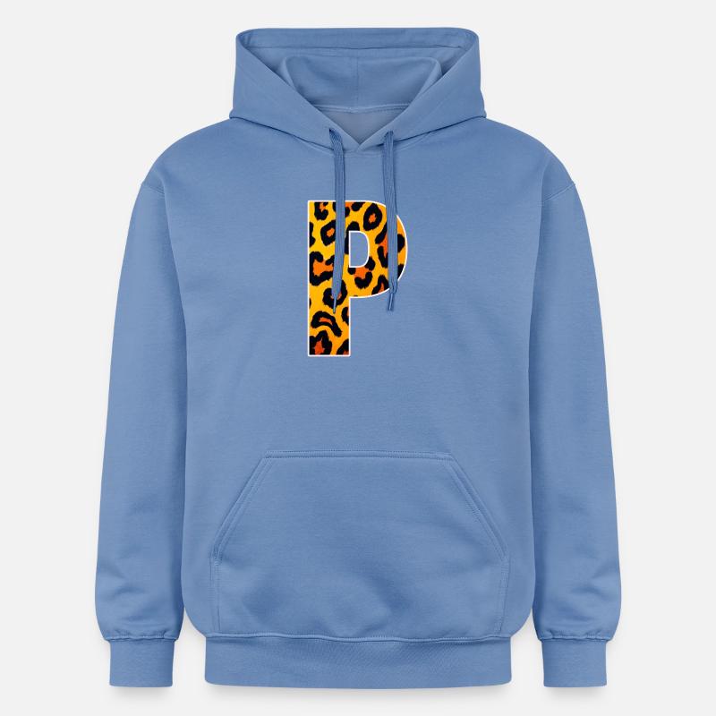 Leopard_Buchstabenmuster_ _P - Sweat à capuche Softstyle® Gildan Unisexe - carolina blue