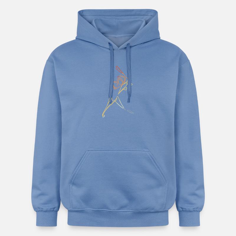 Sketch du joueur de cricket - Sweat à capuche Softstyle® Gildan Unisexe - carolina blue