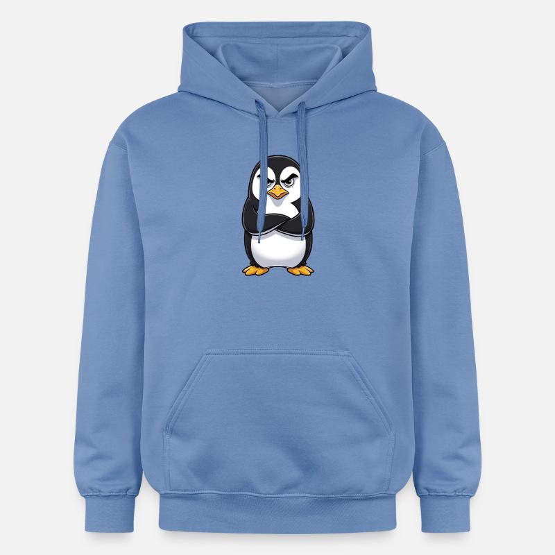 Grumpy Pinguin Cartoon sauer mürrisch genervt - Sweat à capuche Softstyle® Gildan Unisexe - carolina blue