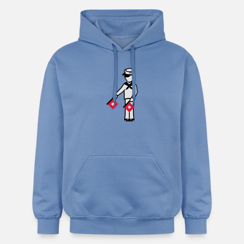 Marin A1 un Winker alphabet - Sweat à capuche Softstyle® Gildan Unisexe - carolina blue