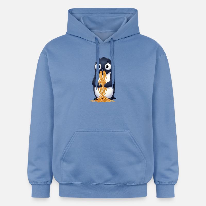 Mignon pingouin spaghetti maladroit dessin animé - Sweat à capuche Softstyle® Gildan Unisexe - carolina blue