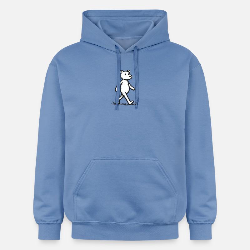 Tracé de lignes de l’ours courant - Sweat à capuche Softstyle® Gildan Unisexe - carolina blue