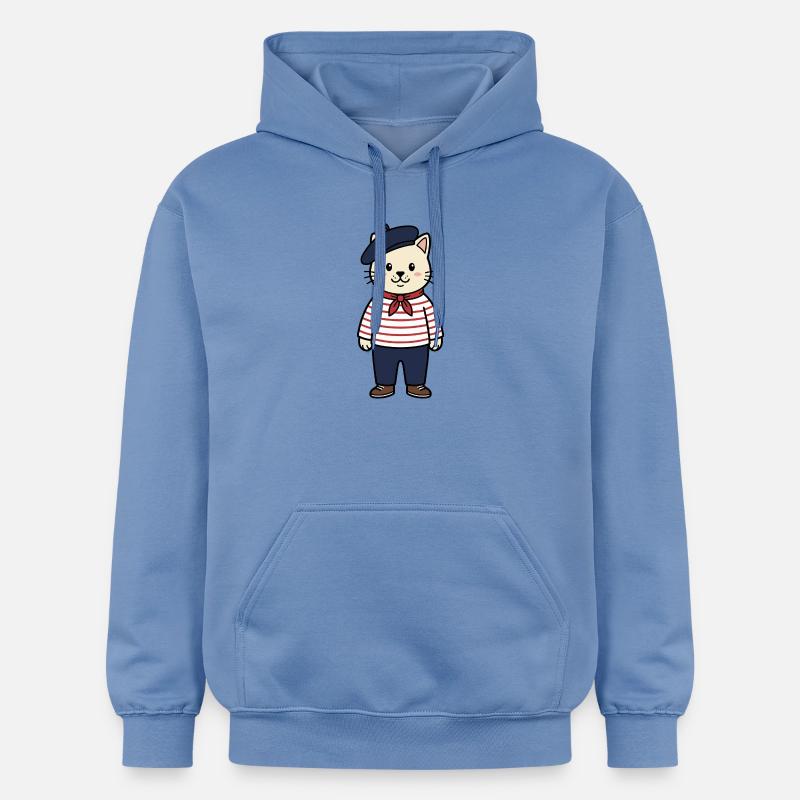 Chat français - Sweat à capuche Softstyle® Gildan Unisexe - carolina blue